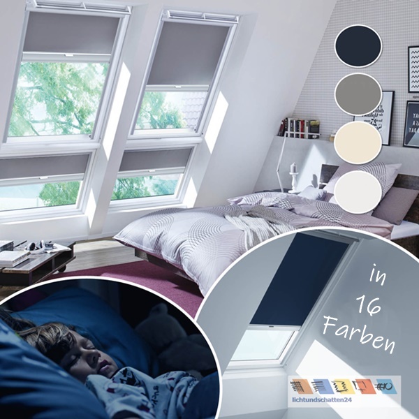 VELUX Elektro Verdunkelungsrollo in 16 Farben